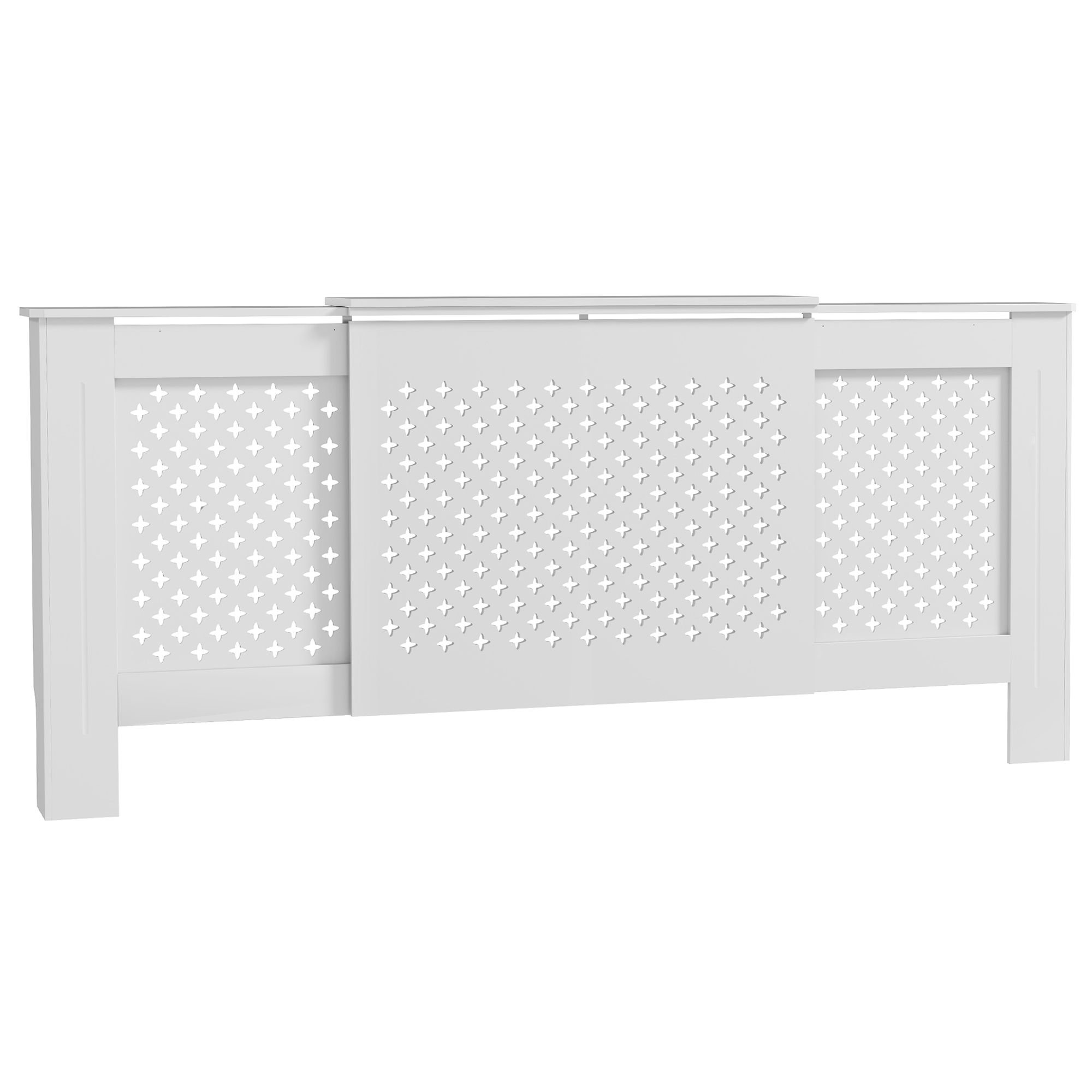 Heizkörperverkleidung Verstellbar, Modernes Design, Ausziehbar 136–200 X 21,5 X 91,7 Cm, Weiß