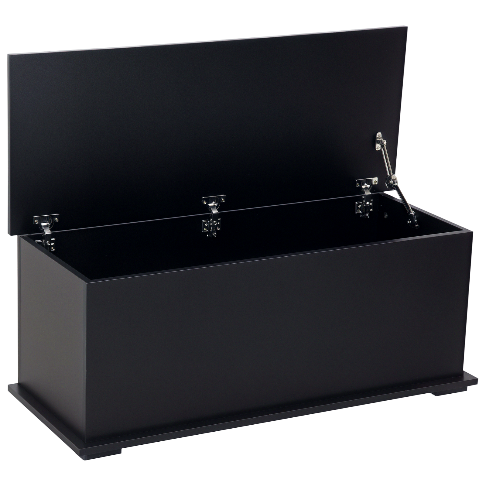 Truhe Mit Stauraum, Große Aufbewahrungsbox Aus Holz, Spielzeugkiste Mit Scharnier Und Verriegelung, 100 X 40 X 40 Cm, Schwarz