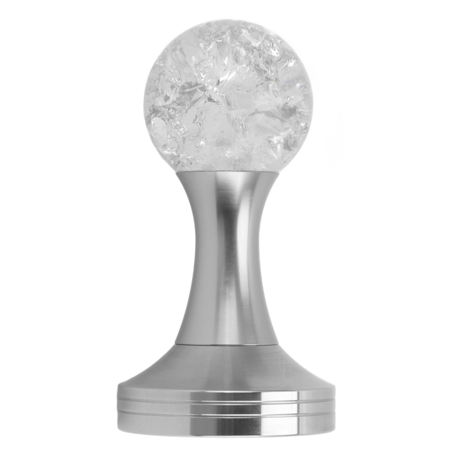 Kaffeestampfer Mit Kristallkugel, Flach, Edelstahlfuß, Pulverhammer Für Kaffeezubehör, Silber, 53 Mm