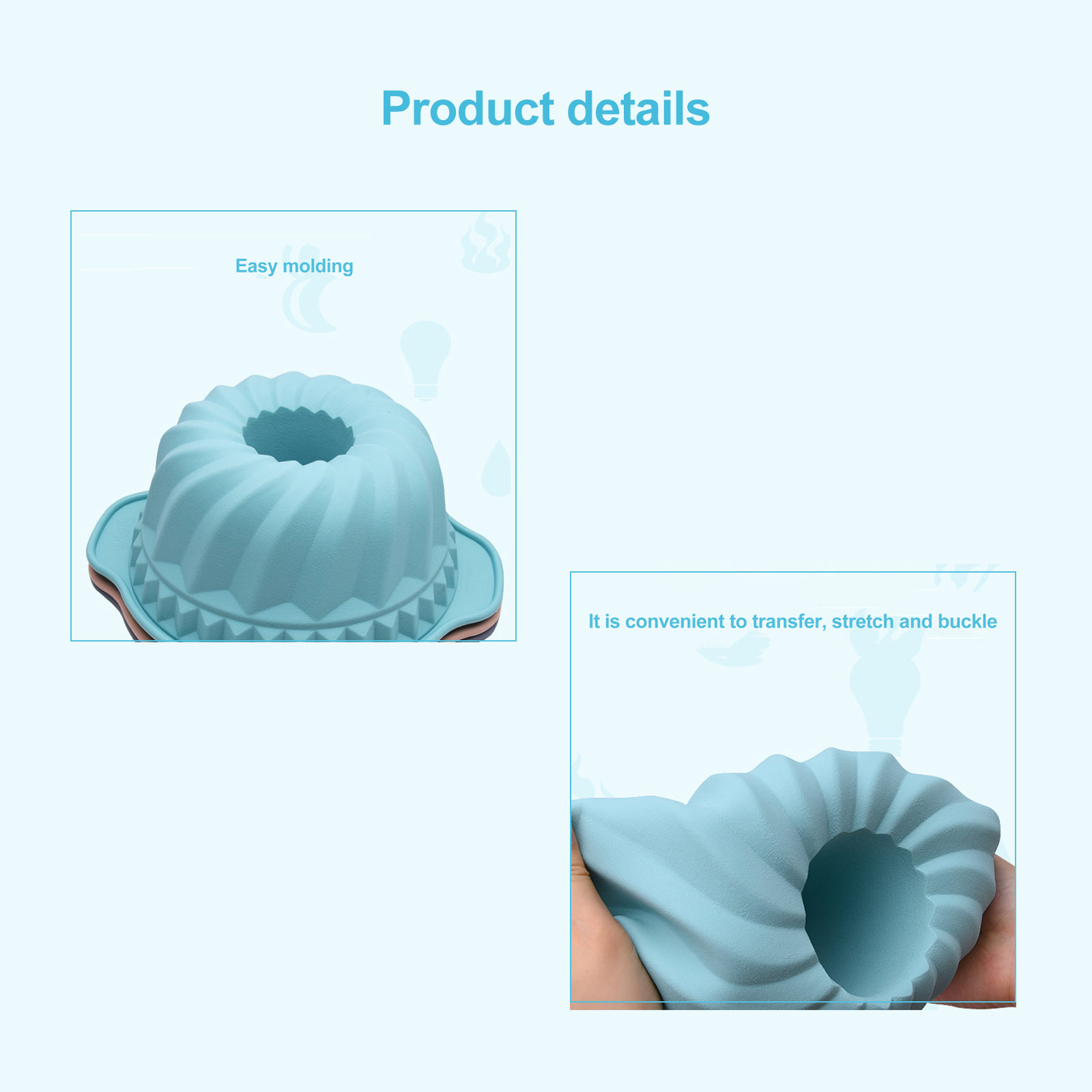 Silikon-mousse-kuchenform Mit Doppelohren, Hitzebeständige Kuchenform, Diy-backform