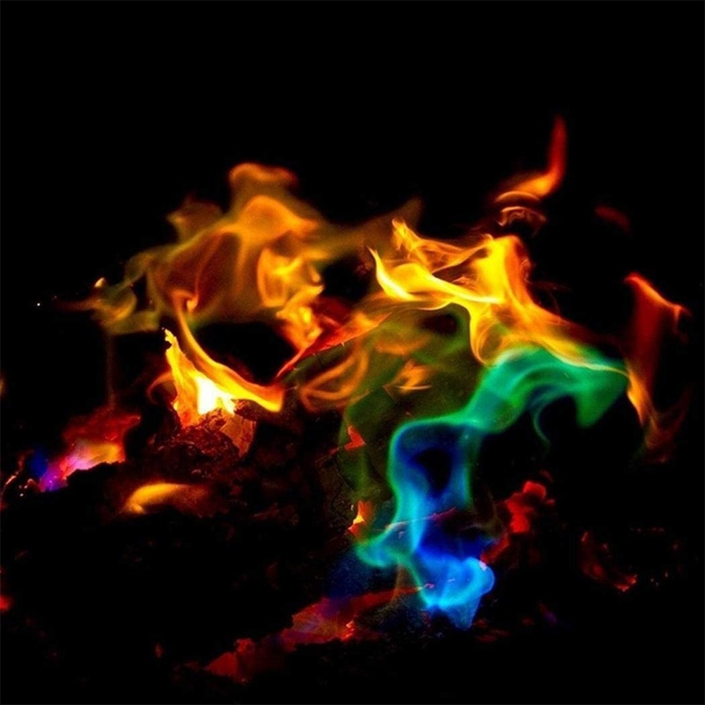 2 Packungen Feuerfarbenpulver Für Bunte Flammen Am Lagerfeuer