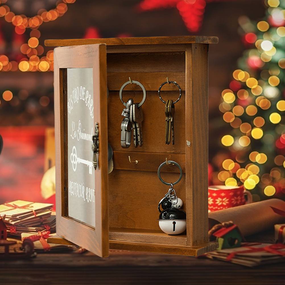 Schlüsselorganizer, Schlüsselschrank Aus Holz, Wandbox, Schöne Und Robuste Retro-tür-schlüsselaufbewahrungsbox Aus Acryl