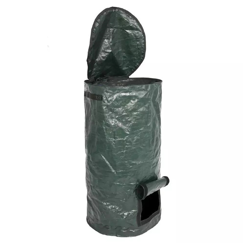 Gartenkompostbeutel Aus Pe, Wasserdicht, Faltbar, Leicht, Großes Fassungsvermögen, Wiederverwendbarer Laubsack Mit Reißverschluss, 15 Gallonen (ca. 57 Liter), 35 X 60 Cm / 13,8 X 23,6 Zoll (ca. 35 X 6