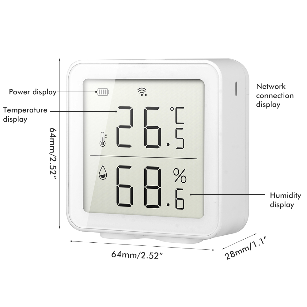 Intelligentes Wlan-hygrometer Mit Feuchtigkeitssensor Für Den Innen- Und Außenbereich, Digitales Lcd-display Und Temperatur- Und Feuchtigkeitsanzeige