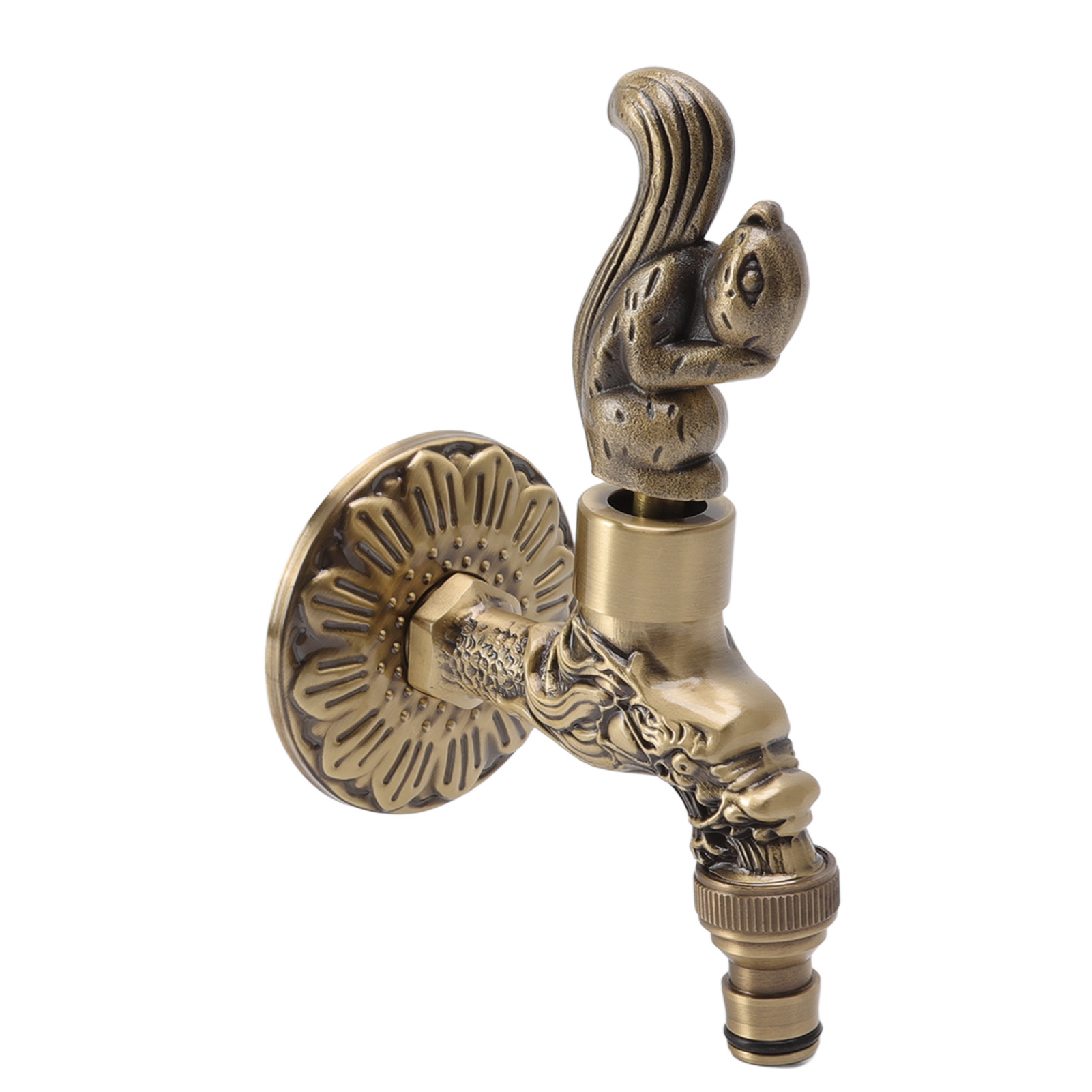 Kupfer-wasserhahn G1/2 Innengewinde, Heimdekoration Für Waschbecken Und Badezimmer, Eichhörnchen- Und Drachenmuster