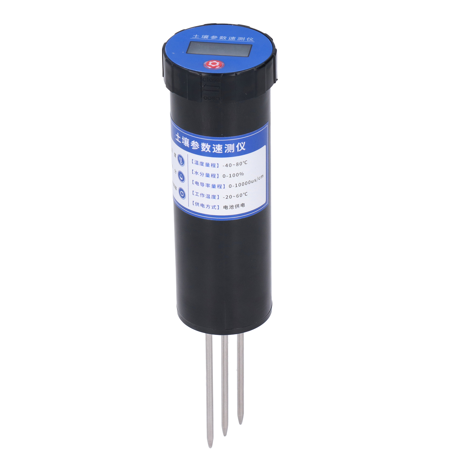 Bodenfeuchtemessgerät Mit Sonde, Bodengeschwindigkeitsmessgerät, Handgerät Aus Edelstahl Zur Messung Von Bodentemperatur Und -feuchtigkeit