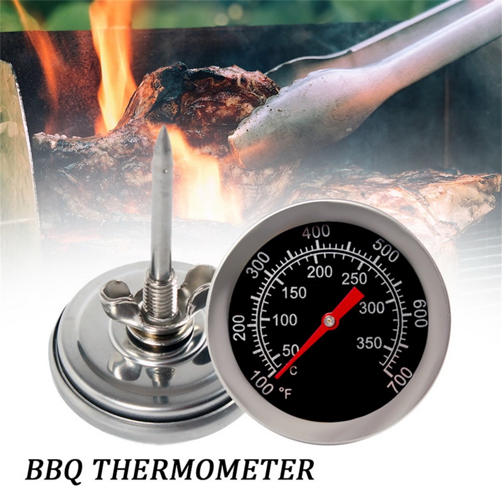 Edelstahl-grillthermometer Mit Temperaturanzeige Und Druckmesser