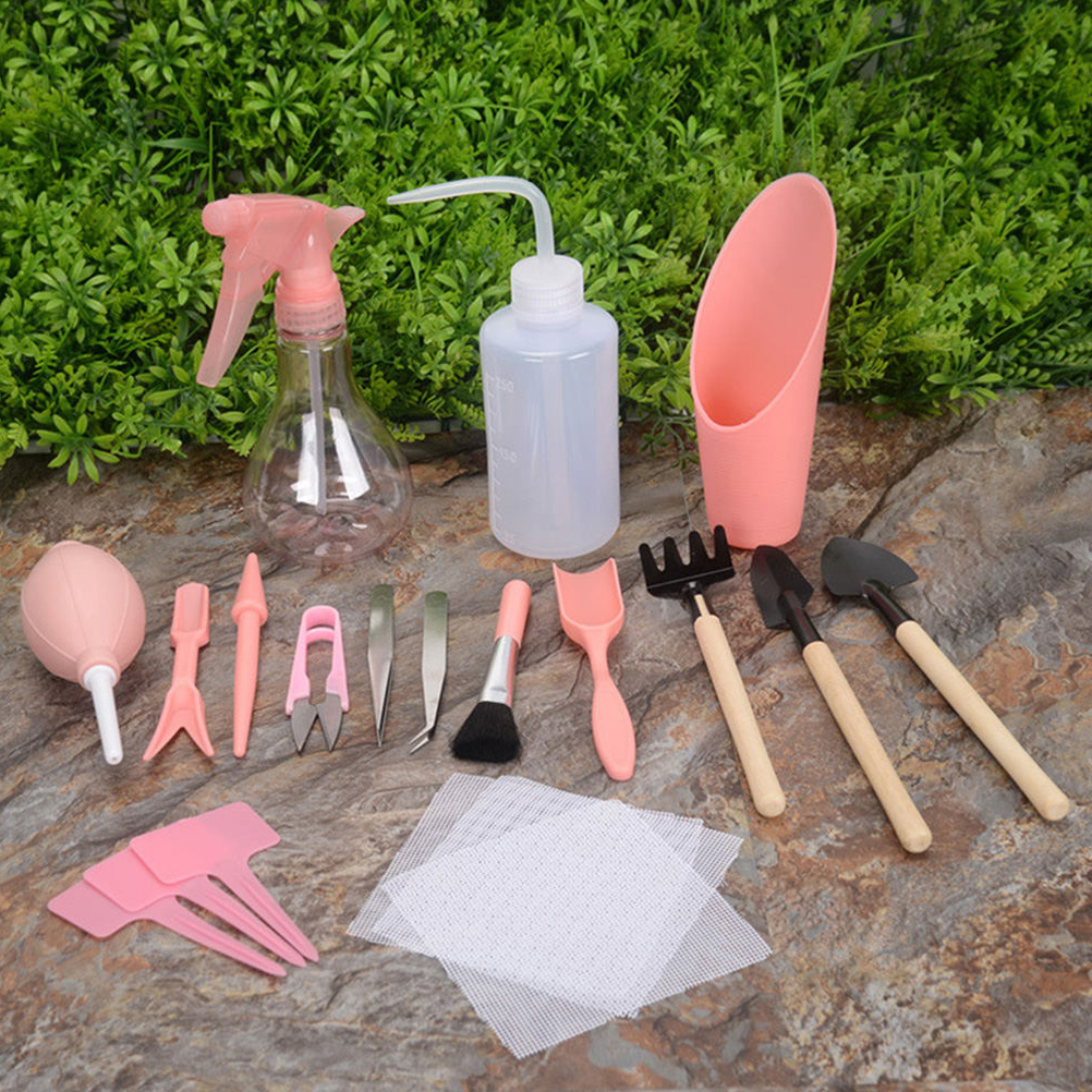 16-teiliges Mini-gartenwerkzeugset Für Sukkulenten, Diy-werkzeuge, Gartenpflanzwerkzeugset