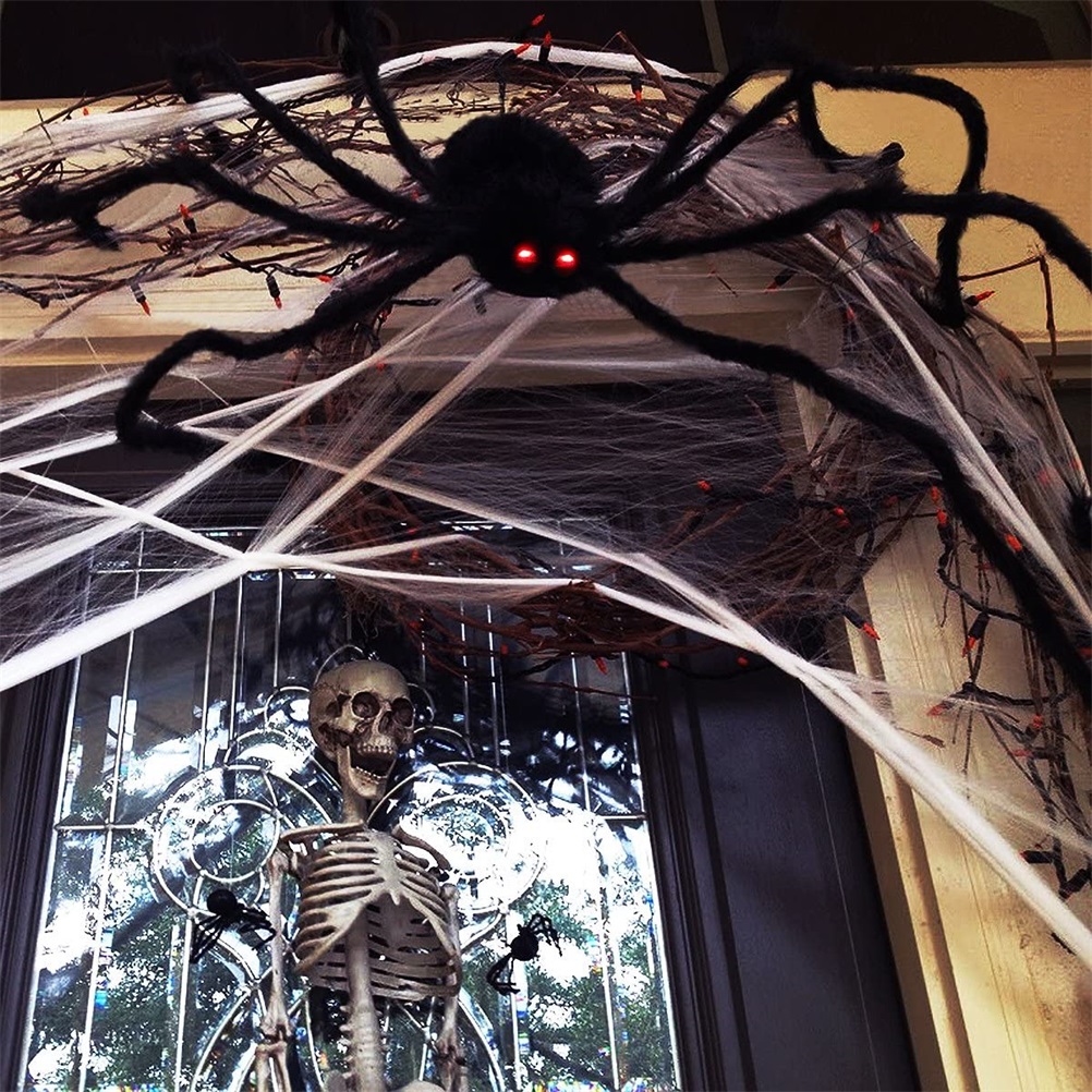 200 Cm Große Halloween-spinne, Verstellbare, Künstliche Hängespinne Für Halloween-dekorationen Im Innen- Und Außenbereich
