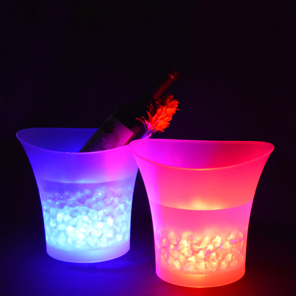 Led-eiskübel, Farbwechselnd, Runder Eiskübel Aus Kunststoff Für Ktv, Partys Und Bars