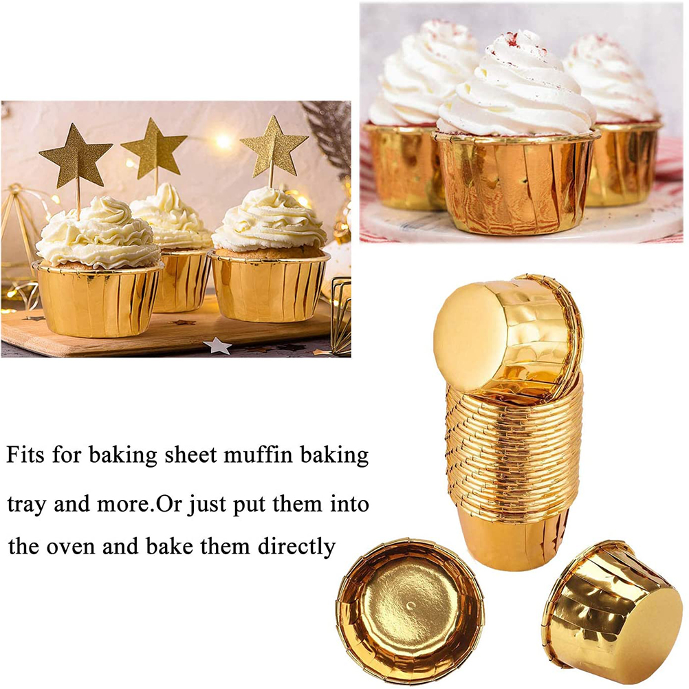 50 Stück Backformen Aus Aluminiumfolie, Cupcake-boxen, Mini-cupcake-formen, Cupcake- Und Muffin-boxen Für Hochzeiten, Partys Und Feiern