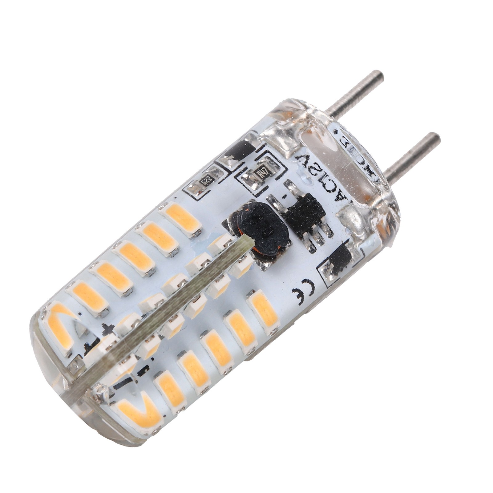 48 Leds, 3 W, 300 Lm, Silikonlampe, Gy6.35-bipin-sockel, 12 V Wechselstrom, Für Kronleuchter/deckenleuchten, Warmweiß (2700–3100 K)