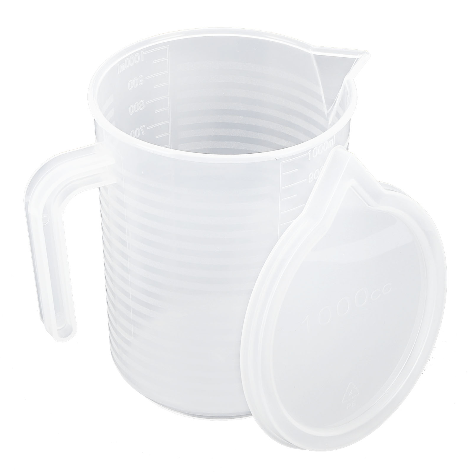 Set Mit 2 Transparenten Messbechern Aus Kunststoff (500 Ml/1000 Ml) Mit Deckel, Küchen- Und Backzubehör, 1000-ml-messzylinder