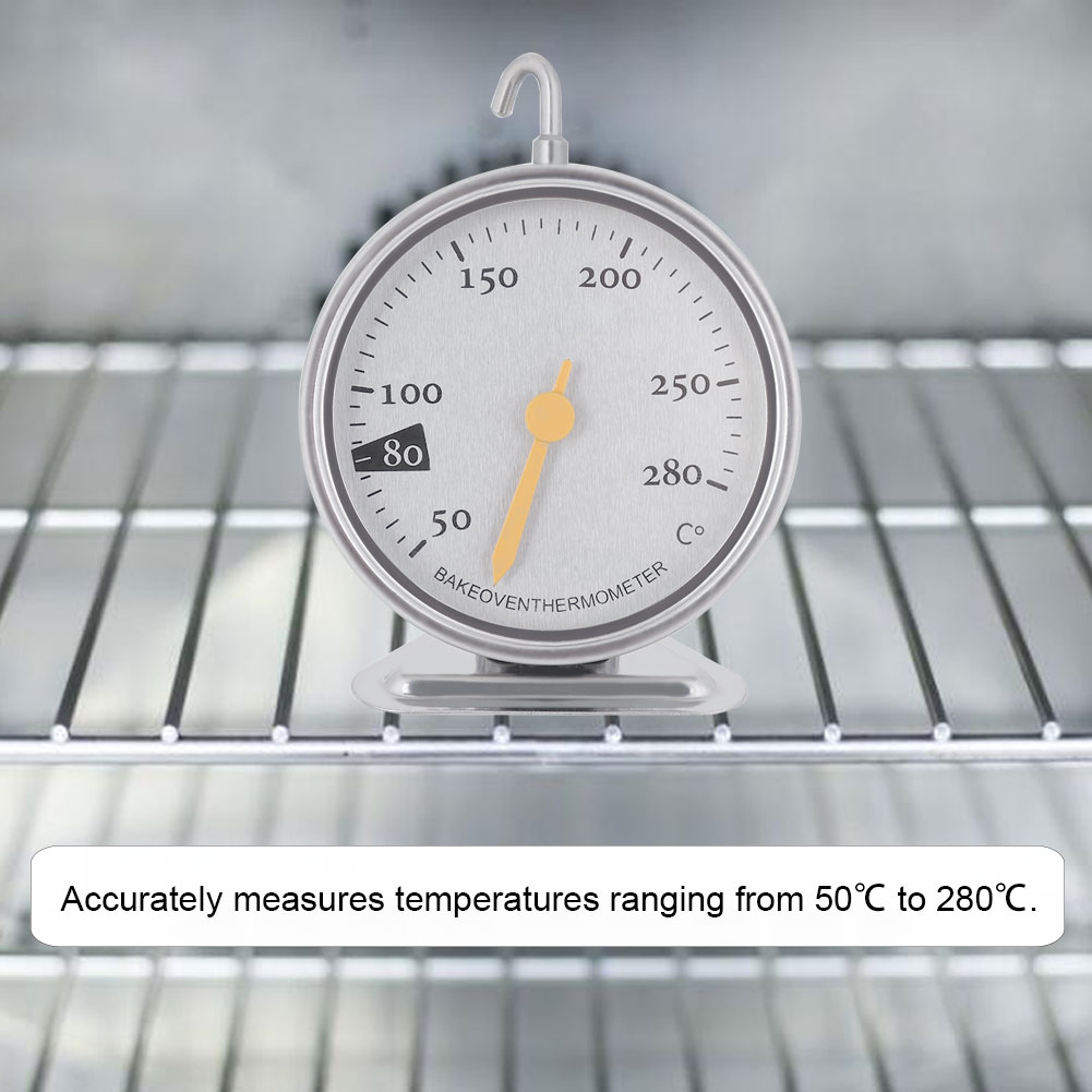 Ofenthermometer Aus Edelstahl, Großes Zifferblatt, 50°c Bis 280°c, Zum Kochen Und Backen, Genaue Messwerte, Hitzebeständige Sonde, Für Den Privaten Und Professionellen Gebrauch.