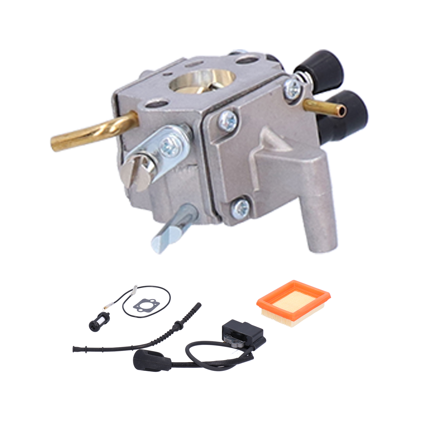 Robuster Aluminiumvergaser Und Zündspule, Einfache Montage, Kompatibel Mit Stihl Fs120r, Fs200r, Fs020, Fs202, Ts200 Und Fs250r