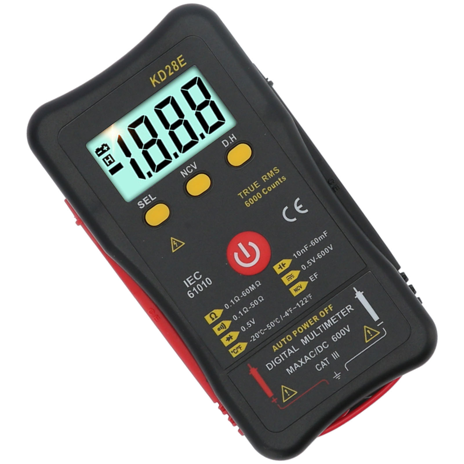 Kd28e Multifunktions-digitalmultimeter, Tragbarer Intelligenter Spannungsprüfer, True-rms-messung, Datenhaltefunktion, Berührungslose Erkennung, Ac/dc-voltmeter.