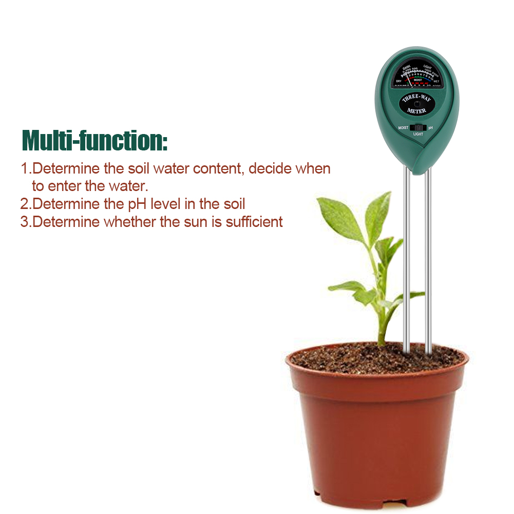 Set Mit 3 Bodentestern Für Ph-wert, Feuchtigkeit Und Licht Für Pflanzen, Gartenanalysator, Messsonde