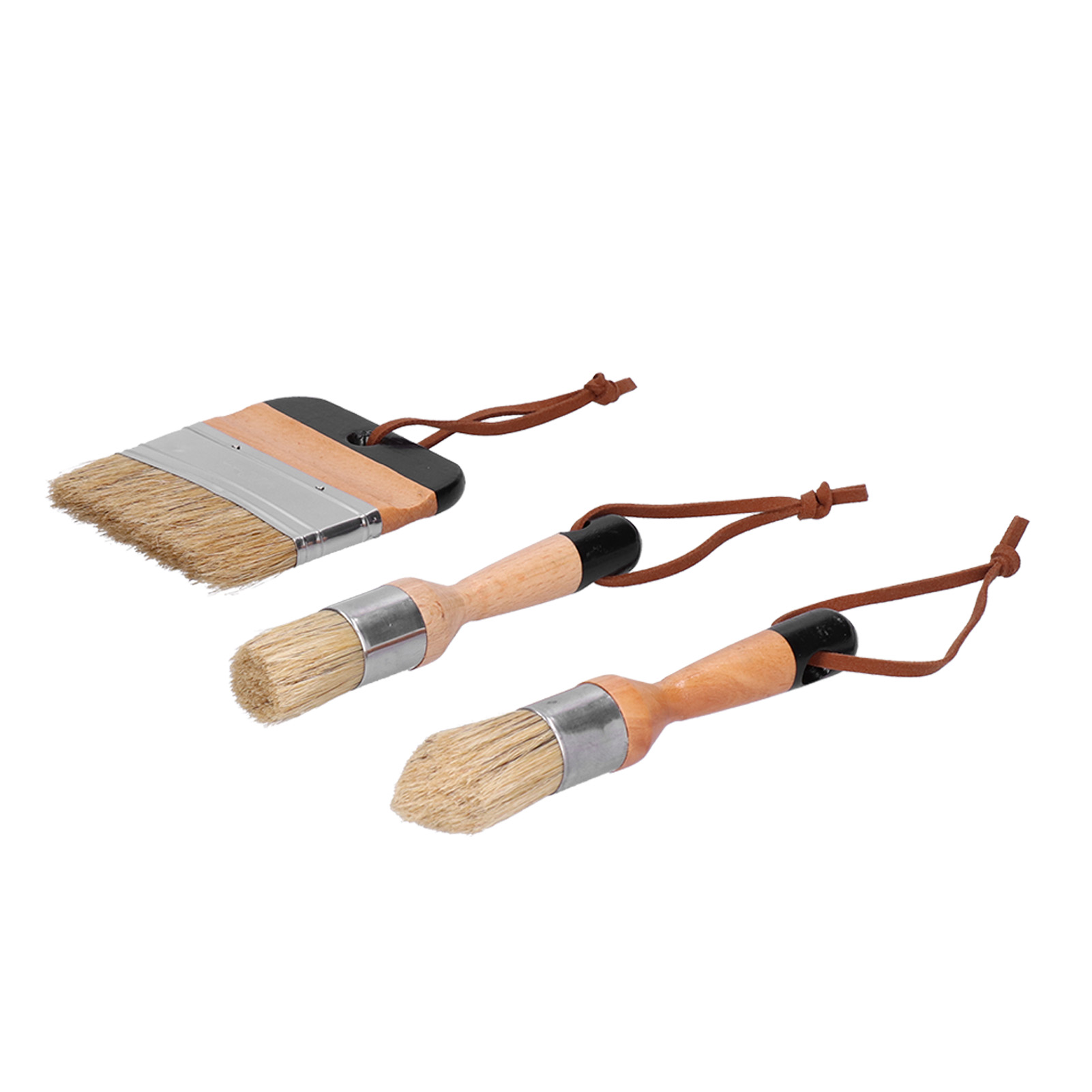 Set Mit 3 Pinseln Zum Streichen Und Wachsen, Runde Reinigungsbürsten Für Holzmöbel, Inneneinrichtung