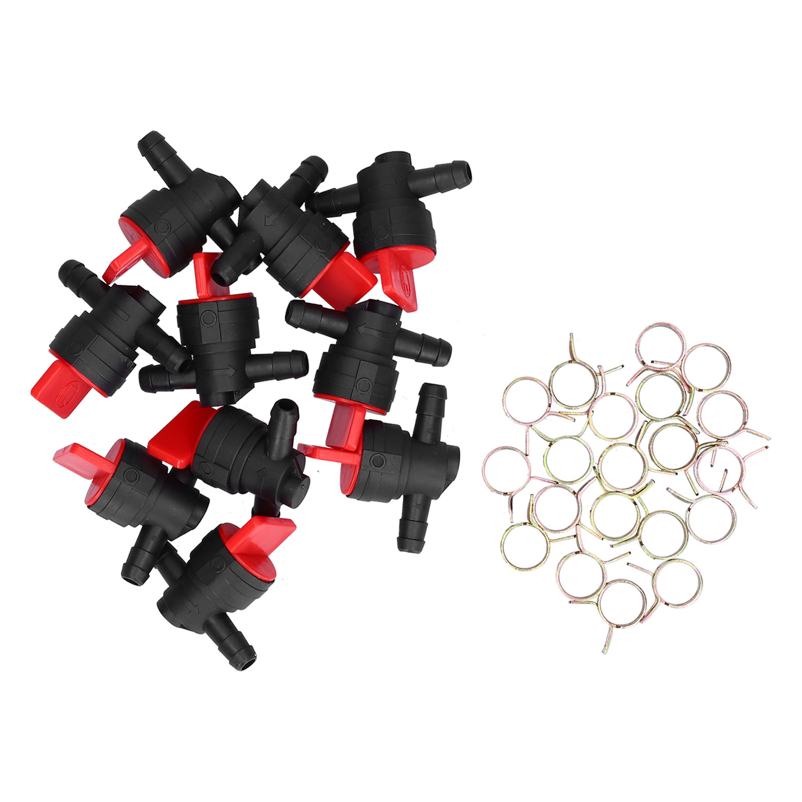 10 Stück Schwarze/rote 90°-kraftstoffleitungs-absperrventilschelle Für 1/4-zoll-kraftstoffleitung 494539 698181 697944 35857