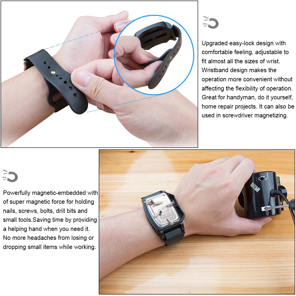 Jakemy Magnetarmband Zur Aufbewahrung Von Schrauben, Nägeln, Bohrern, Bauteilen, Heimwerkerwerkzeug Und Anderen Kleinen Gegenständen – Ein Praktisches Armband