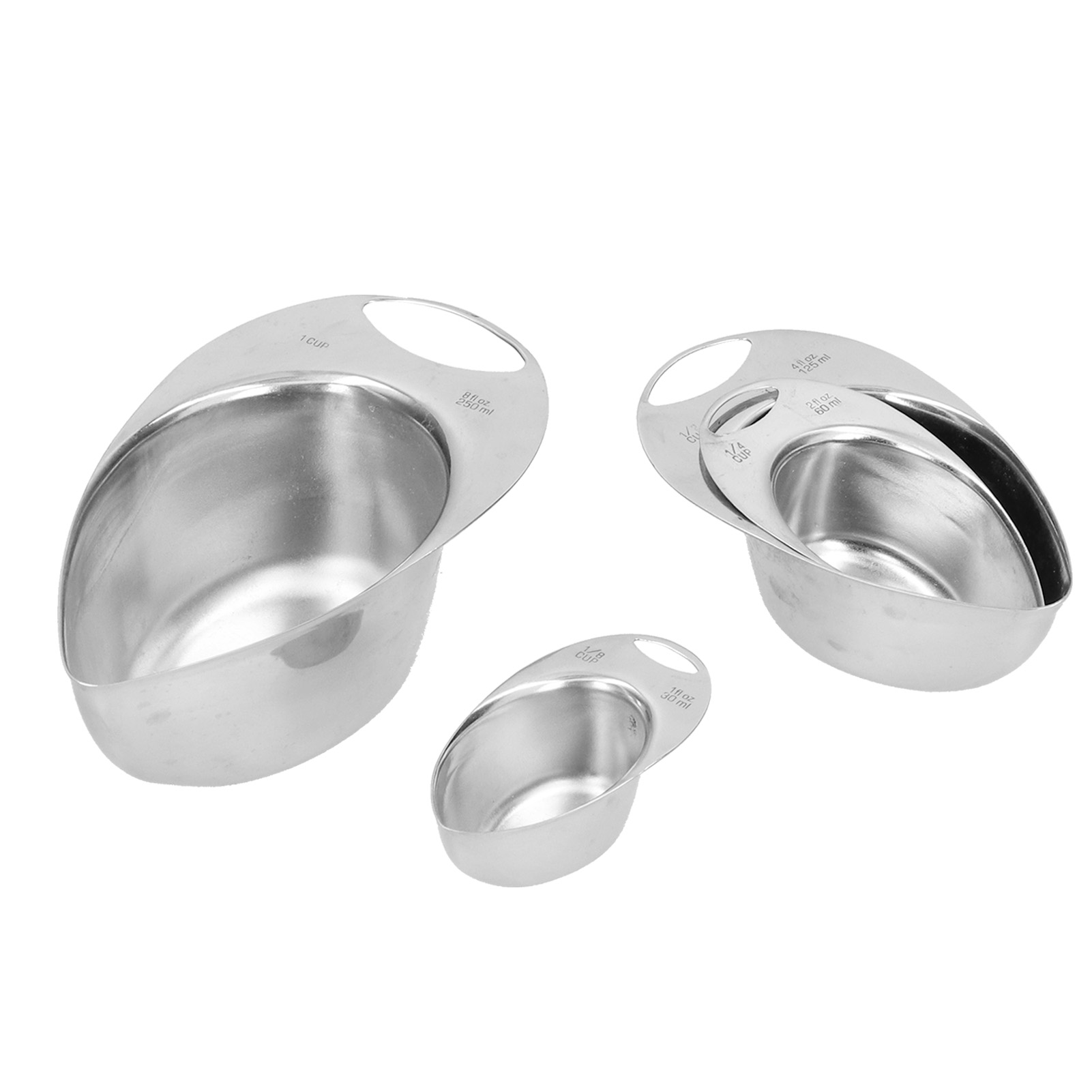 4-teiliges Messlöffel- Und Messbecher-set Aus Edelstahl Für Küche, Backen Und Haushalt