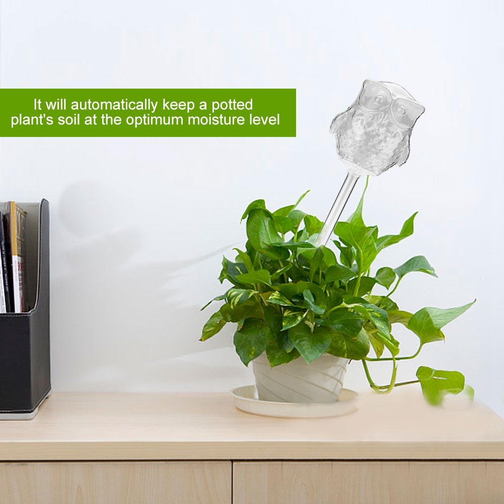 Automatisches Eulen-bewässerungssystem Für Zimmerpflanzen, Klarglas, Tropfbewässerungssystem, Blumendekoration, 2er-set, Geschenkidee Für Gartenliebhaber