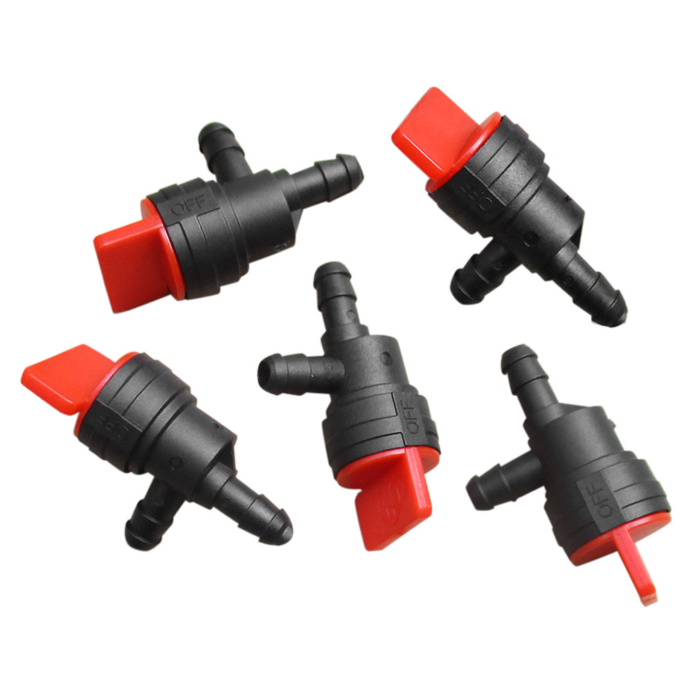 5 90° 1/4" Inline-kraftstoffabsperrventile Für Atvs, Karts, Rasenmäher, Motorräder - Kraftstoffhahn Mit Absperrschalter