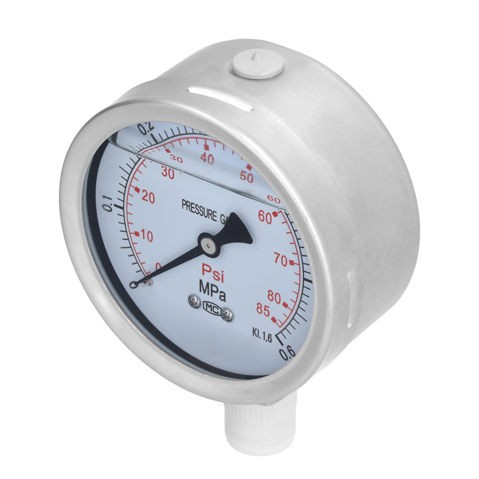 Radialmanometer Y-100bf, 0–0,6 Mpa, Korrosionsbeständig, Stoß- Und Vibrationsfest, Edelstahl, Ölgefüllt, Vakuummanometer, Leckagefrei