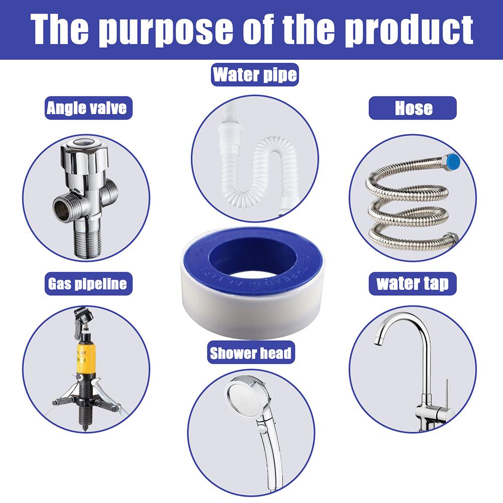 Ptfe-band, 10 Stück, Auslaufsichere Dichtung, Wasserdichtes Gewindeband Für Wasserhähne, Wasser- Und Gasleitungen, Hochleistungsdichtmittel.