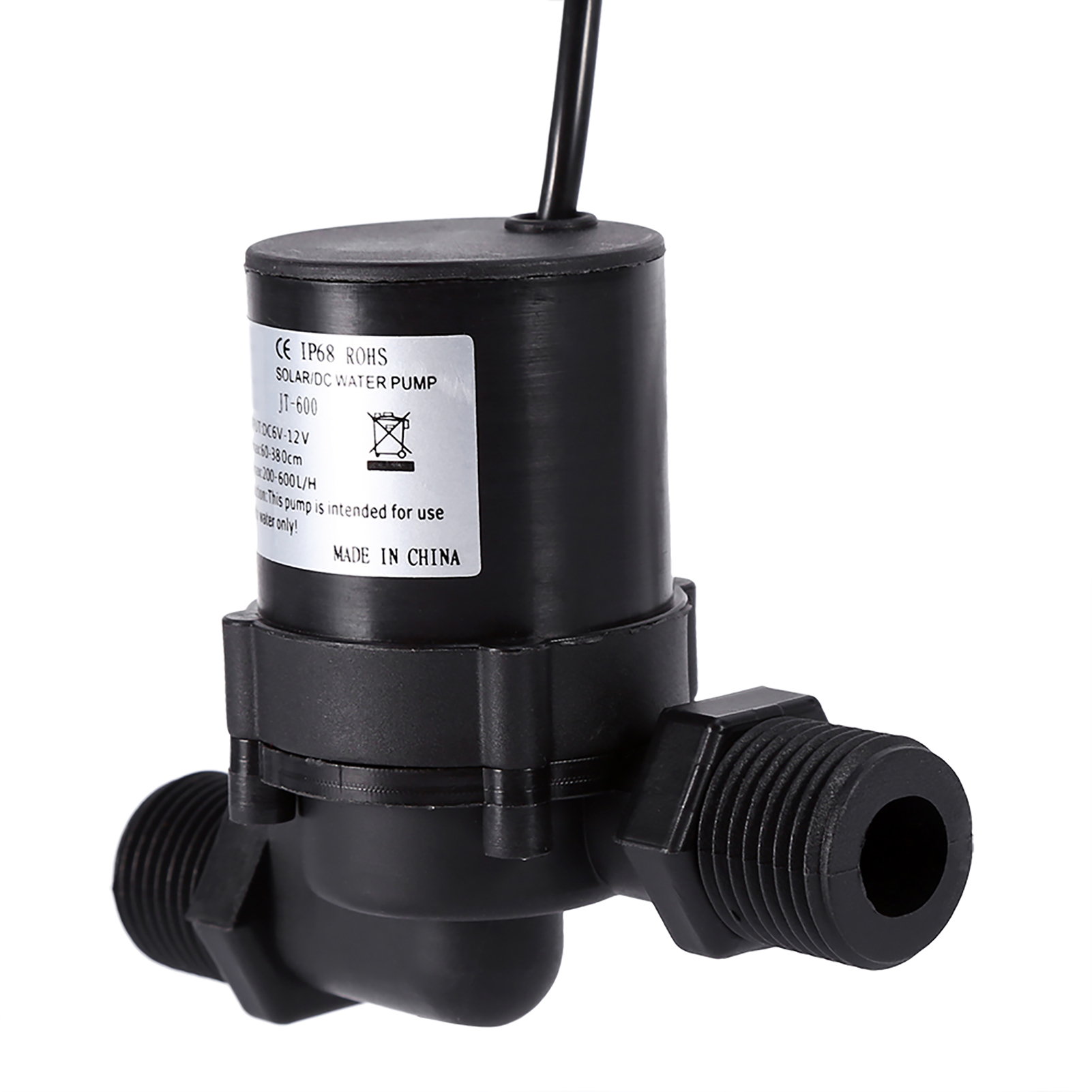 Bürstenlose 12-v-gleichstrom-solarwasserpumpe, 600 L/h Fördermenge, Wasserdichter Tauchmotor (ip68) Mit Stecker, Für Aquarien Und Springbrunnen