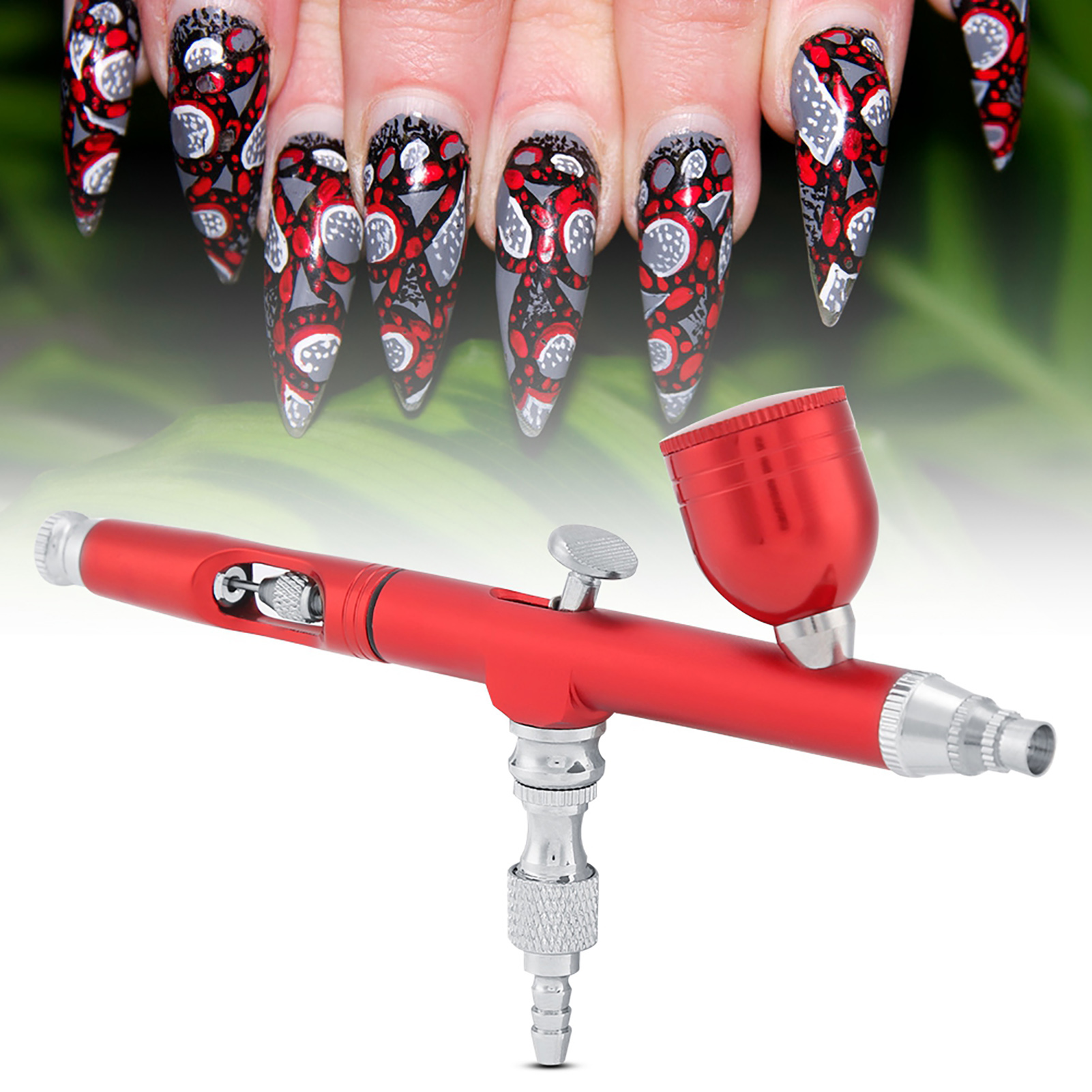 Schwerkraftbetriebene Doppelhub-airbrushpistole, 0,3 Mm, Farbset, Kunst, Tattoo, Nägel, Werkzeug, Rot