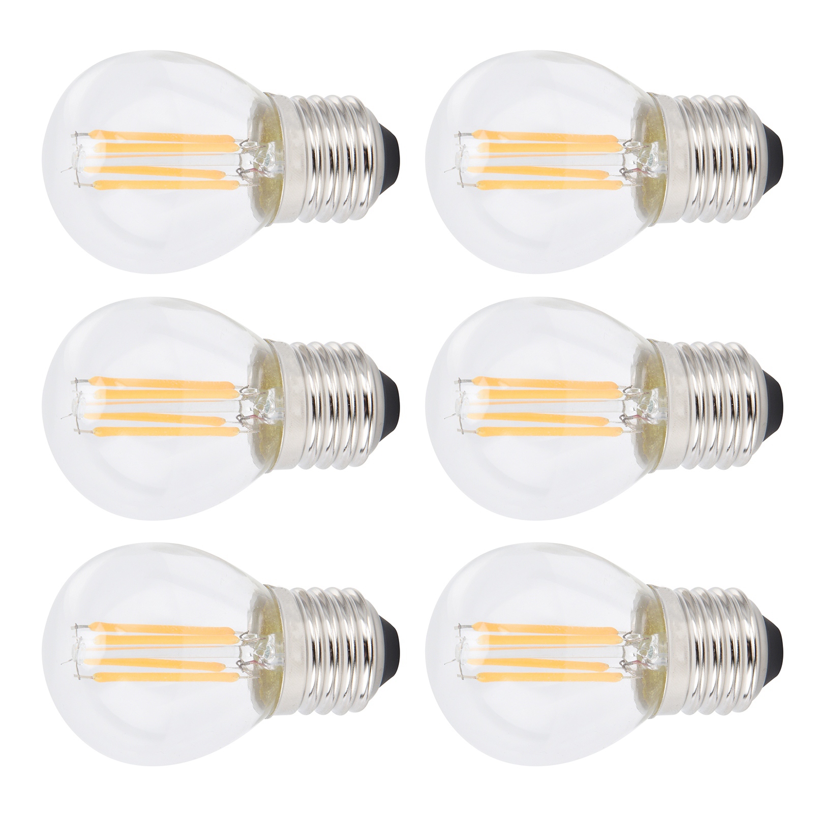 G45 E27 4w Led-lampe, 6er-pack, Klarer Glühfaden, Warmweißes Licht, Dimmbar, 110v, Für Die Heimbeleuchtung, Dekorative Glühbirnen