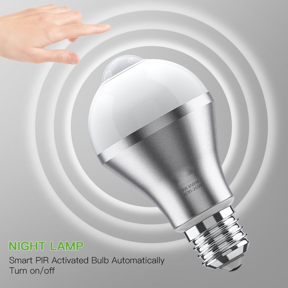 Haofy 9w E27 Smart-led-lampe Mit Pir-bewegungsmelder, Außenbeleuchtung Mit Automatischer Ein-/ausschaltfunktion