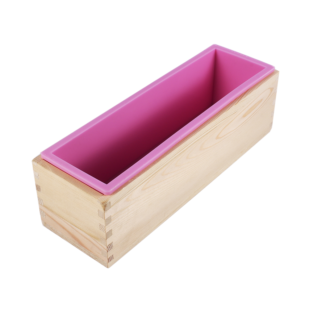 Rechteckige Silikon-brotform Mit Holzbox, Diy-werkzeug Zum Backen, Kuchen, Toasten, Kochen, Seifenherstellung, Set
