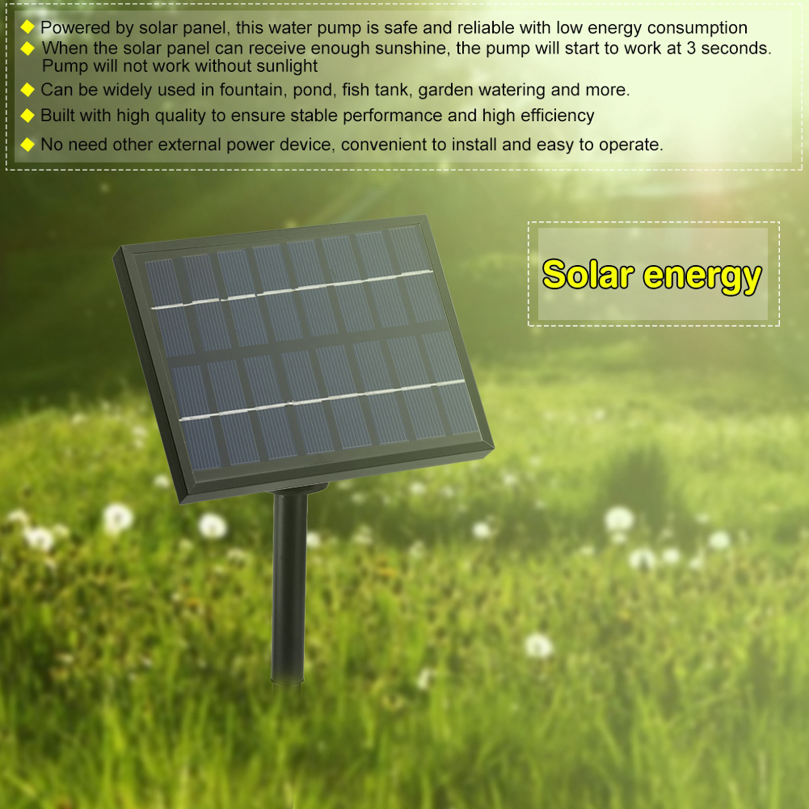 Solarwasserpumpe Für Springbrunnen, Teiche, Pools, Gärten, Hausbewässerungssets, Photovoltaikmodule