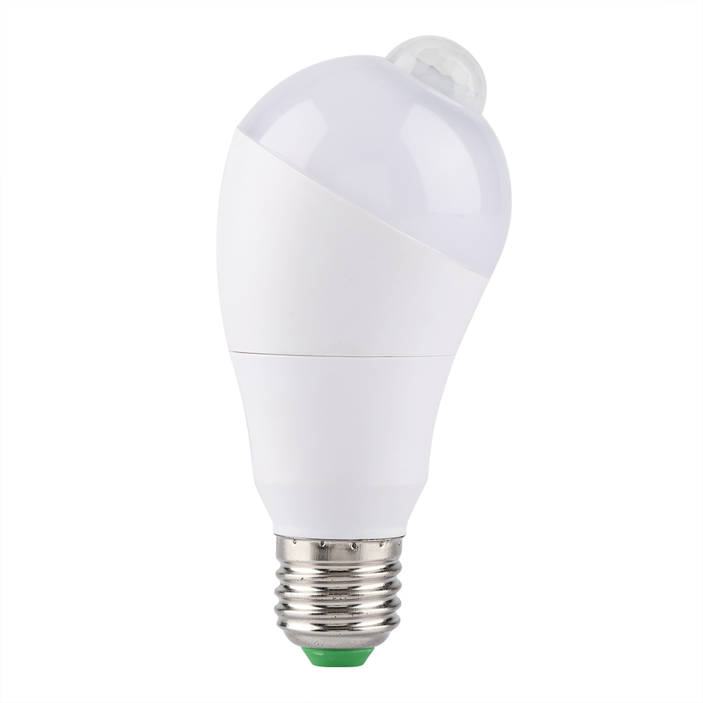 350° Drehbare E27 7w Led-lampe Mit Bewegungsmelder, Kaltweiß, Für Flur Und Automatische Beleuchtung