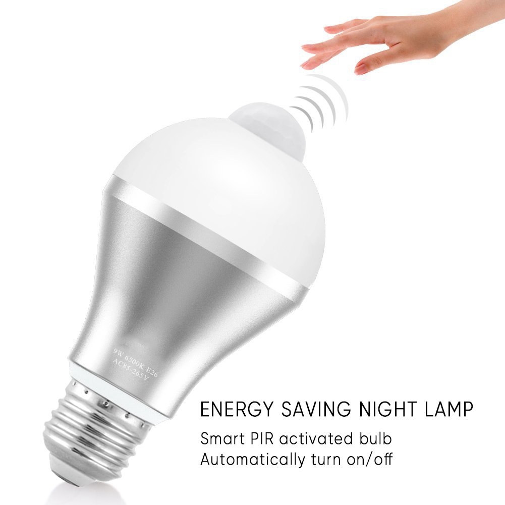 Eecoo 9w Led-bewegungsmelderlampe, Intelligente Pir-beleuchtung Mit Automatischer Ein-/ausschaltfunktion, Sicherheit Im Innen- Und Außenbereich