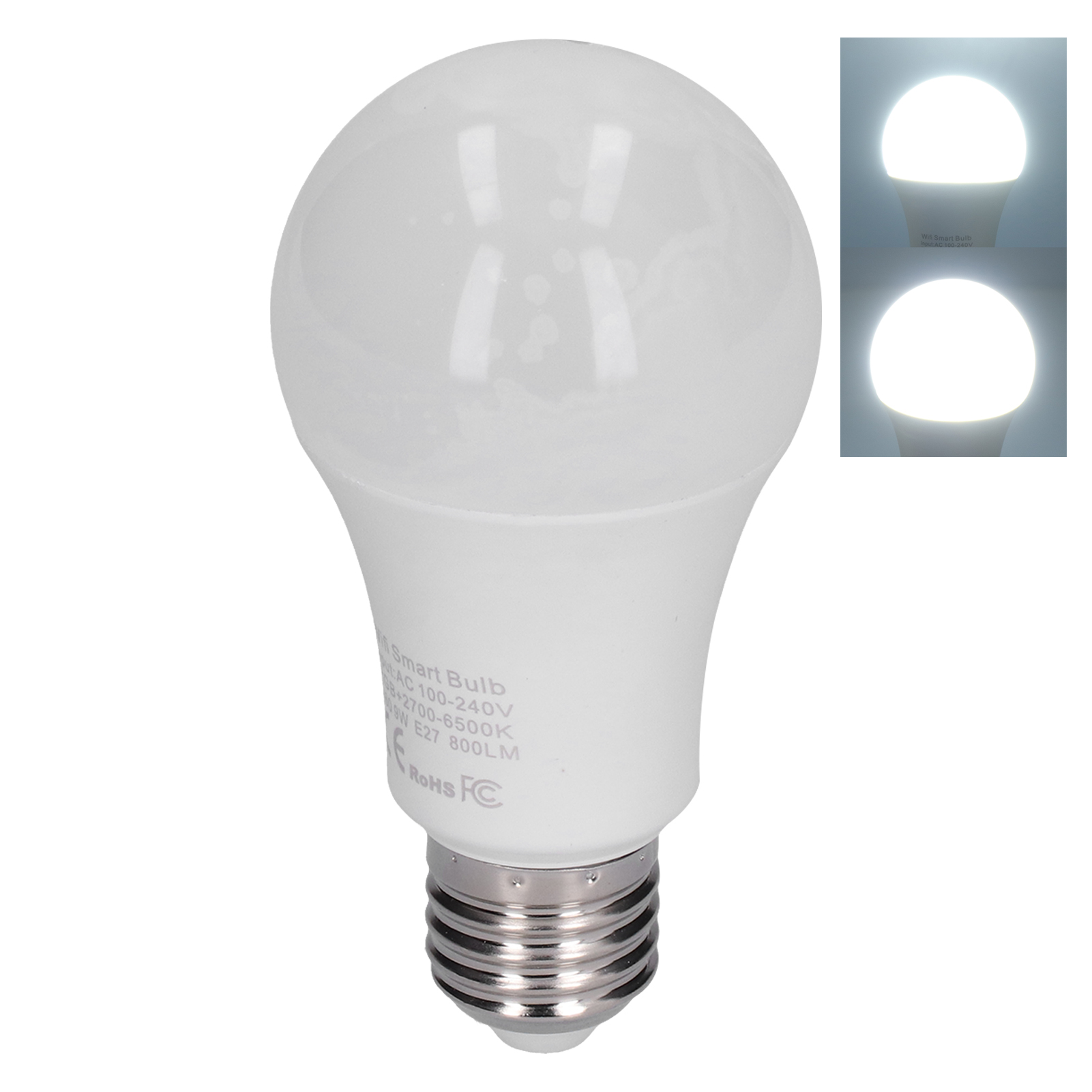 E27 9w Rgb-wlan-led-lampe, Farbwechsel 2700–6500k, Kompatibel Mit Google Home Sprachsteuerung, 100–240v, Mehrfarbige Smarte Glühbirne