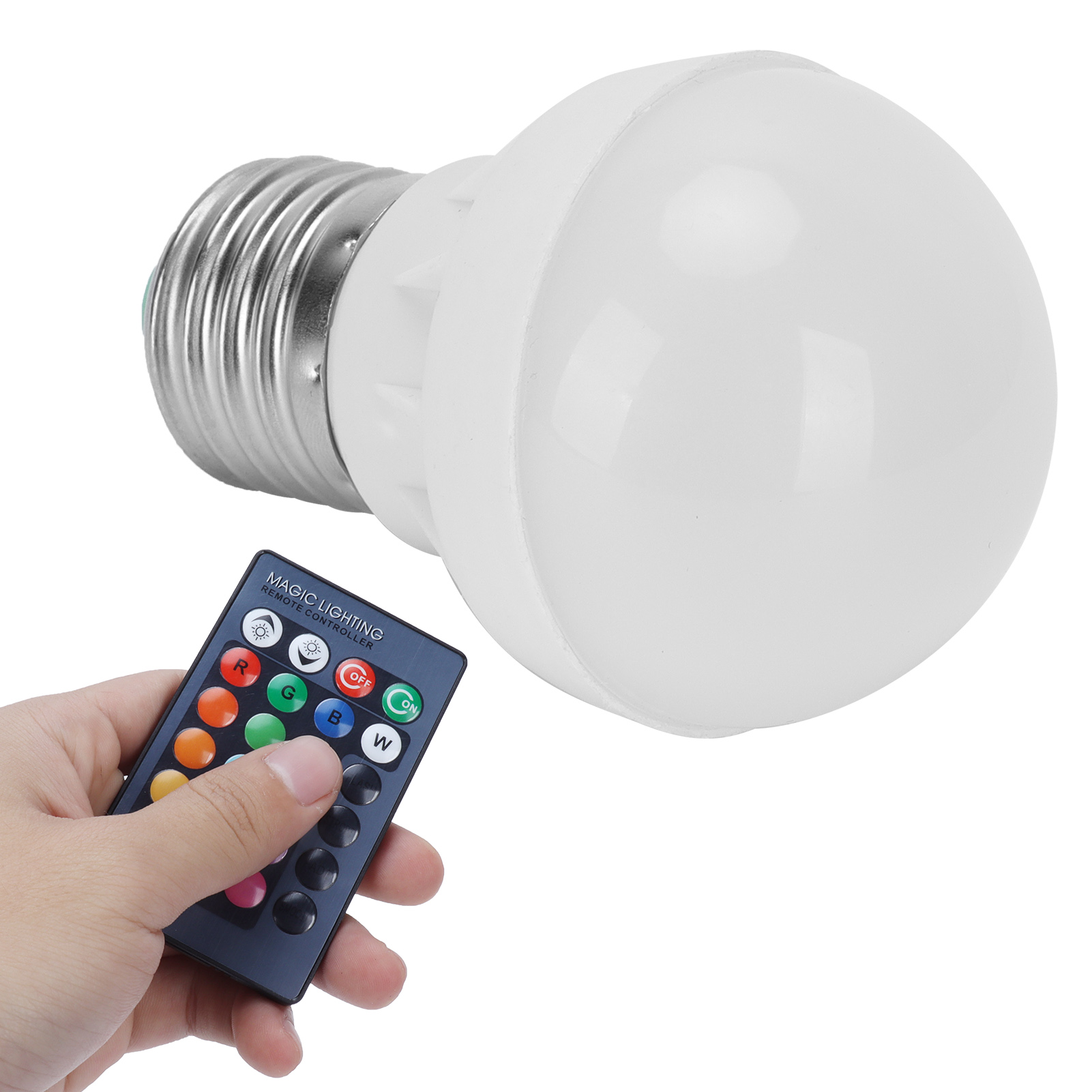 E27 3w Rgb+w Led-lampe Mit Fernbedienung Und Farbwechselfunktion, Heimdekoration, Mehrfarbenbeleuchtung 85265v