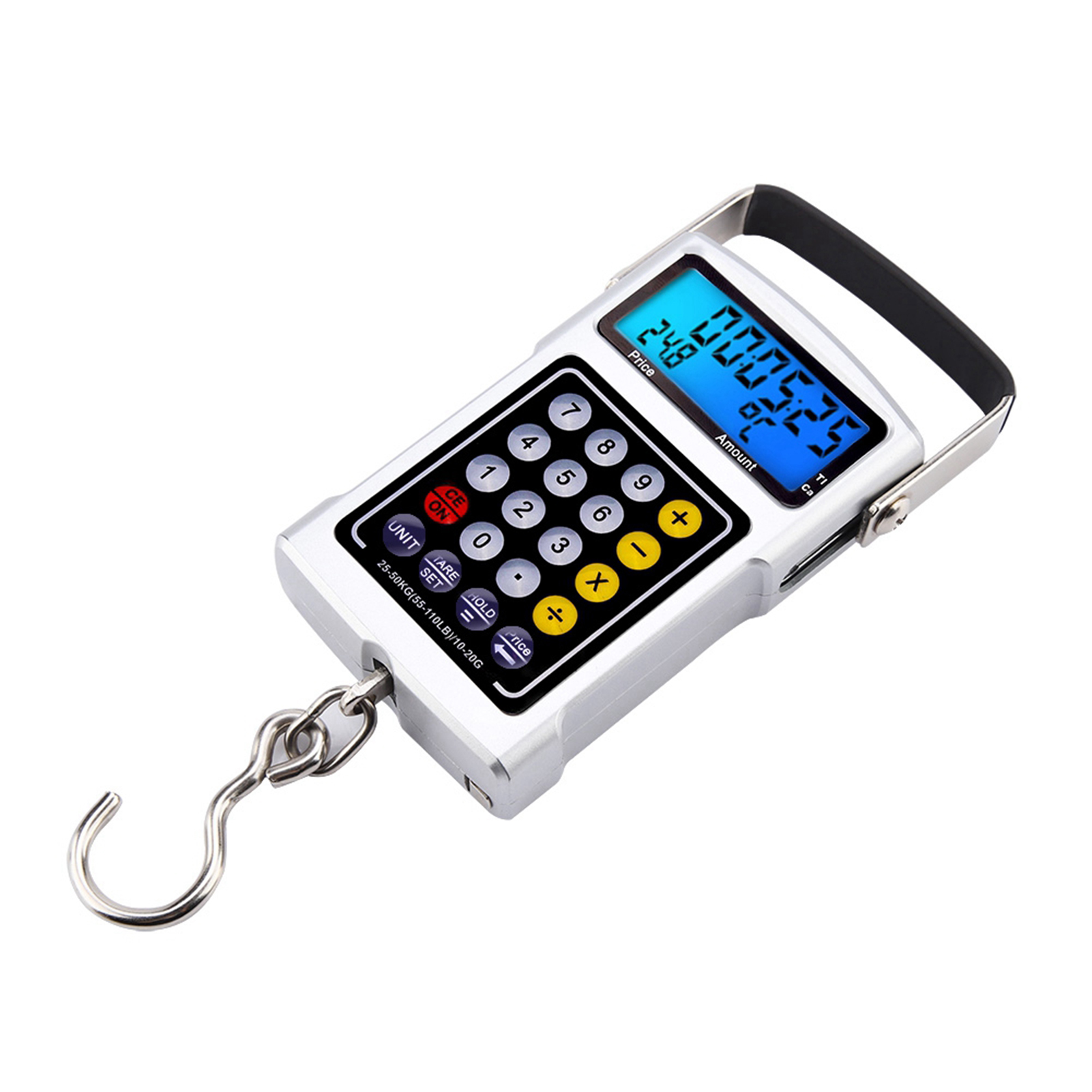 Elektronische Waage Bis 50 Kg Mit 7-in-1-digitalanzeige, Hakenwaage Zum Aufhängen Für Angeln Und Gepäck, Präzises Lcd-display
