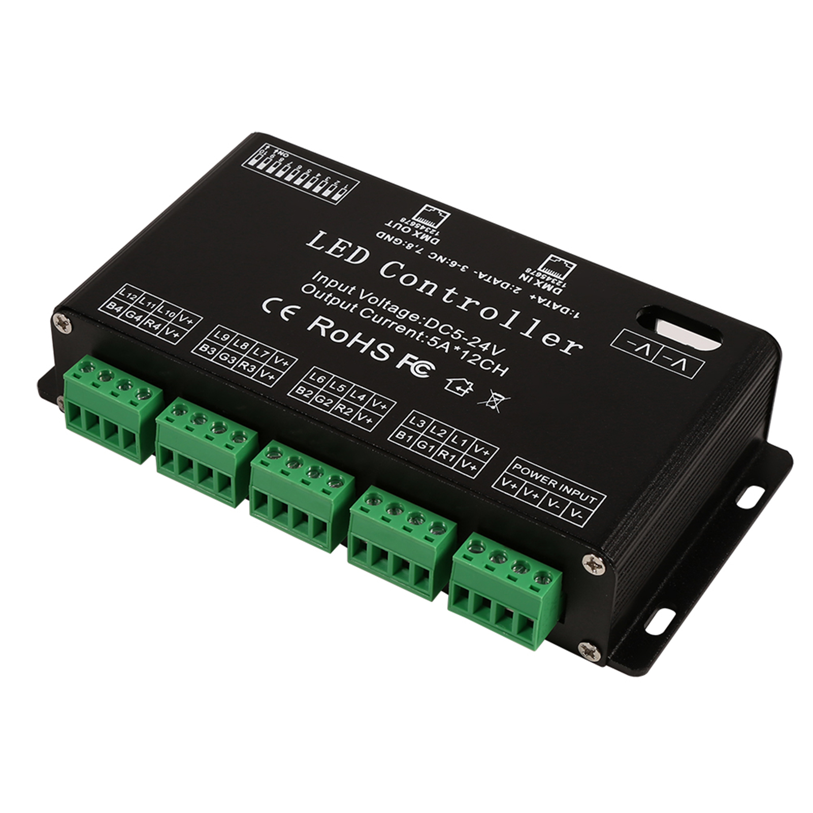 6-kanal Rgb-led-streifen-dmx-controller-decoder 5v-24v Treibermodul Schwarz