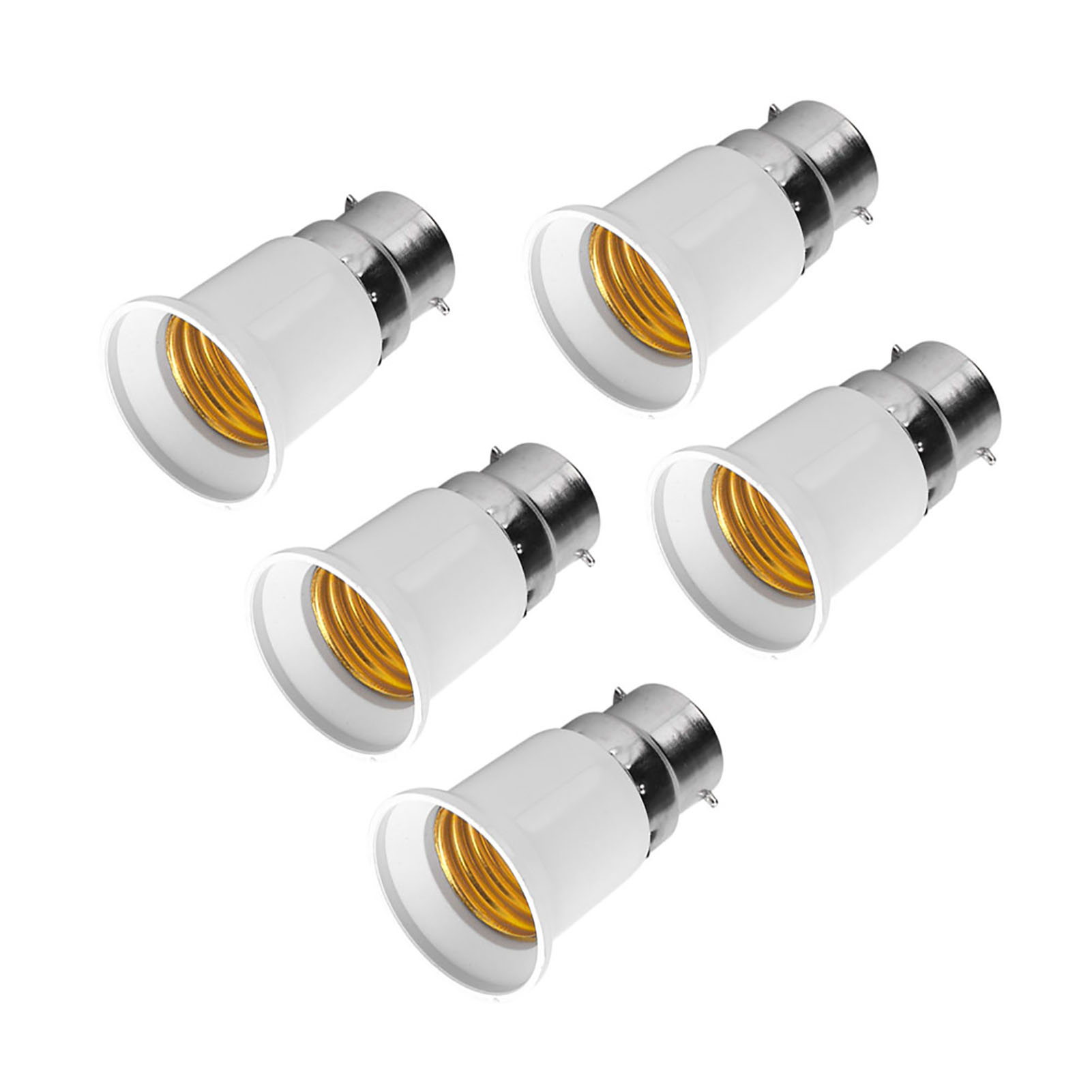 B22-stecker Auf E27-buchse Adapter, 5er-pack Lampenfassungsadapter, Porzellansockel, 220 V, Für Led- Und Halogenlampen