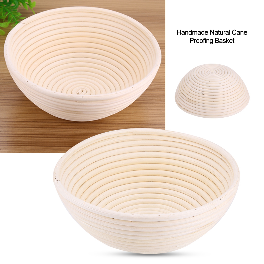 Natürlicher, Ungebleichter Rattan-gärkorb, Handwerkliches Backset, Brotkorb Zum Teigaufgehen, Handgefertigt.