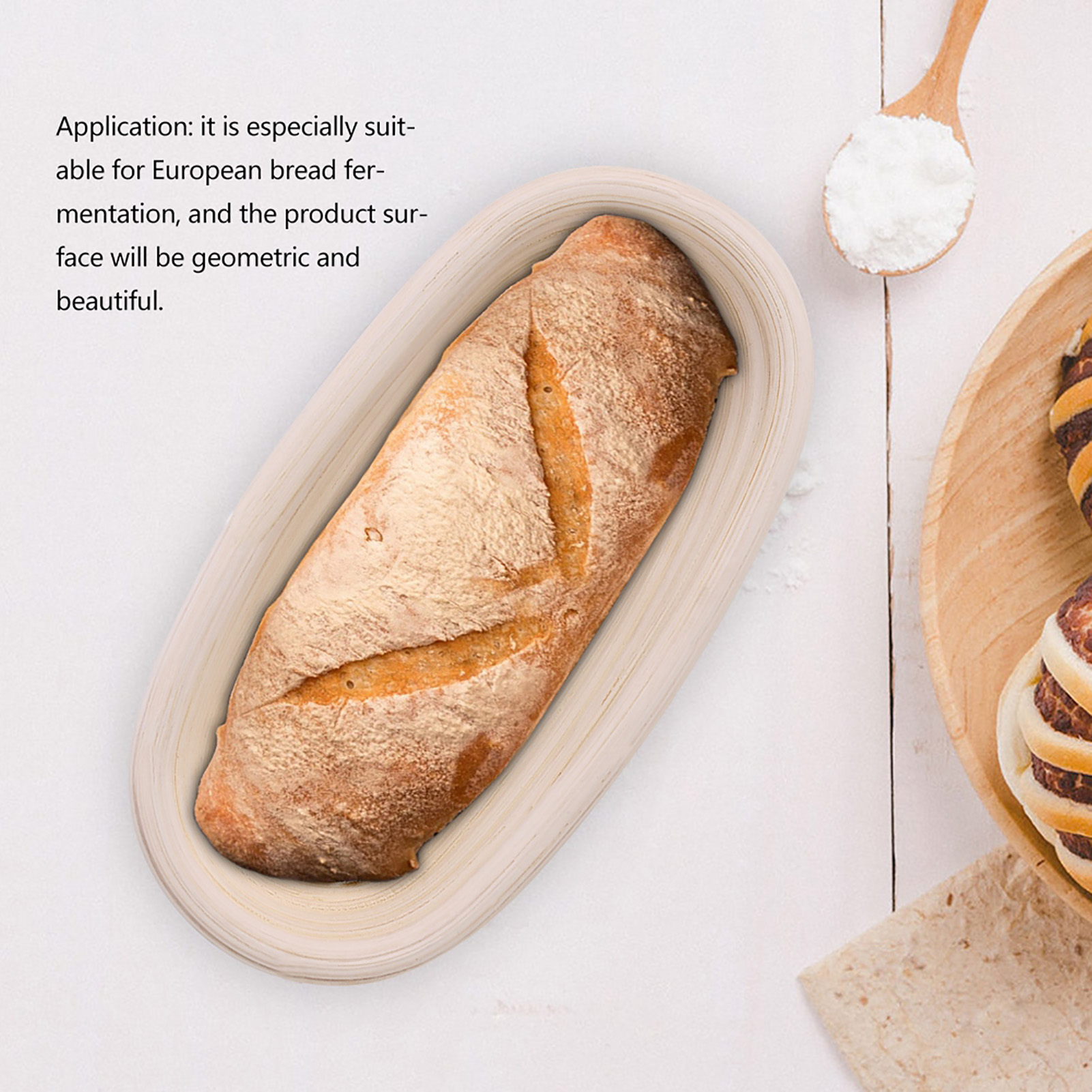 Handgefertigter Gärkorb Aus Ungebleichtem Naturrattan, Bäckerei-set Zum Teigkneten, 25 X 14,5 X 8 Cm