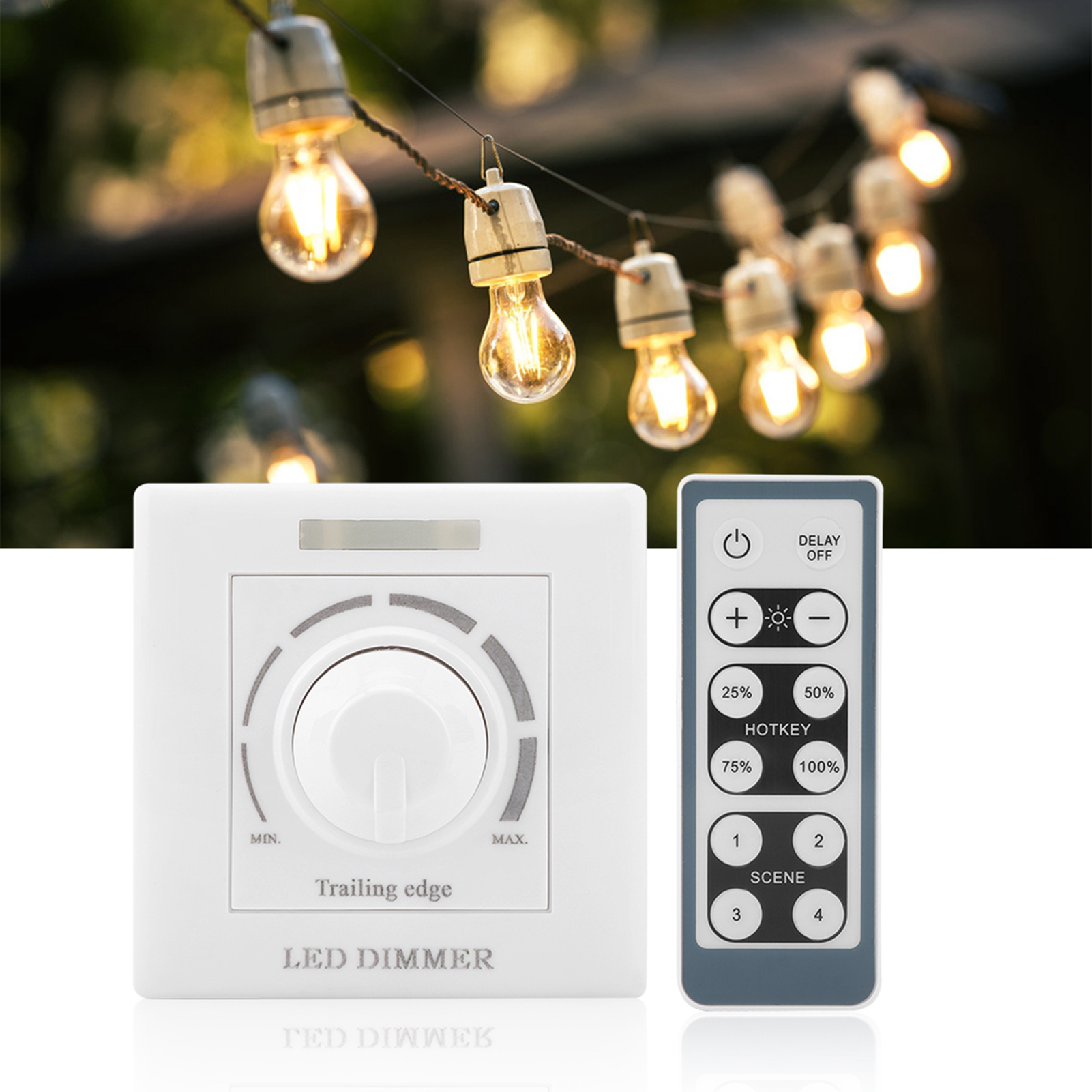 200-w-led-dimmerschalter (220 V) Mit Infrarot-fernbedienung, Einstellbarer Dimmer, Leistungsregelung, Drahtloser Schalter Für Die Heimbeleuchtung