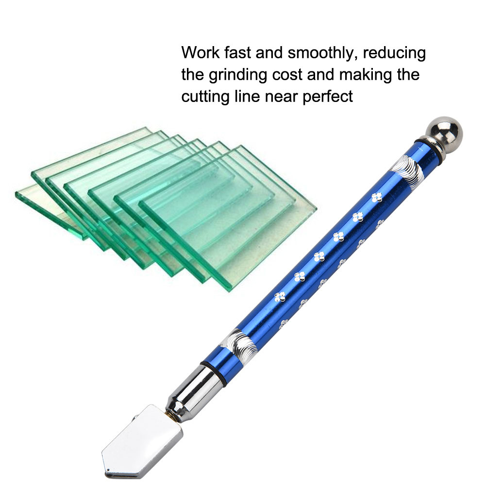 Tragbarer Glasschneider Mit Handrad, Rutschfestem Griff, Schneidet Glas 3-15 Mm, Professionelles Glaserwerkzeug, Blau.