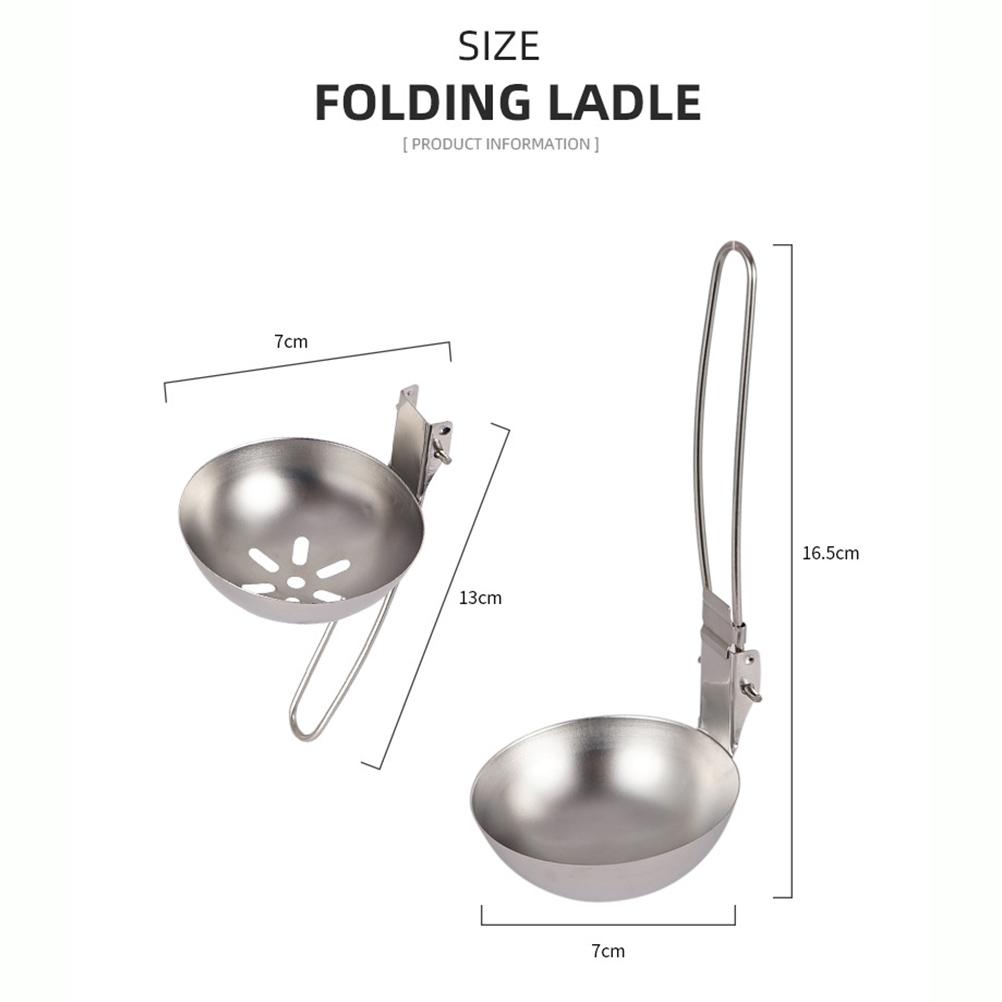 Geteilter Edelstahllöffel Mit Klappgriff, Küchenutensil Zum Kochen Und Braten.