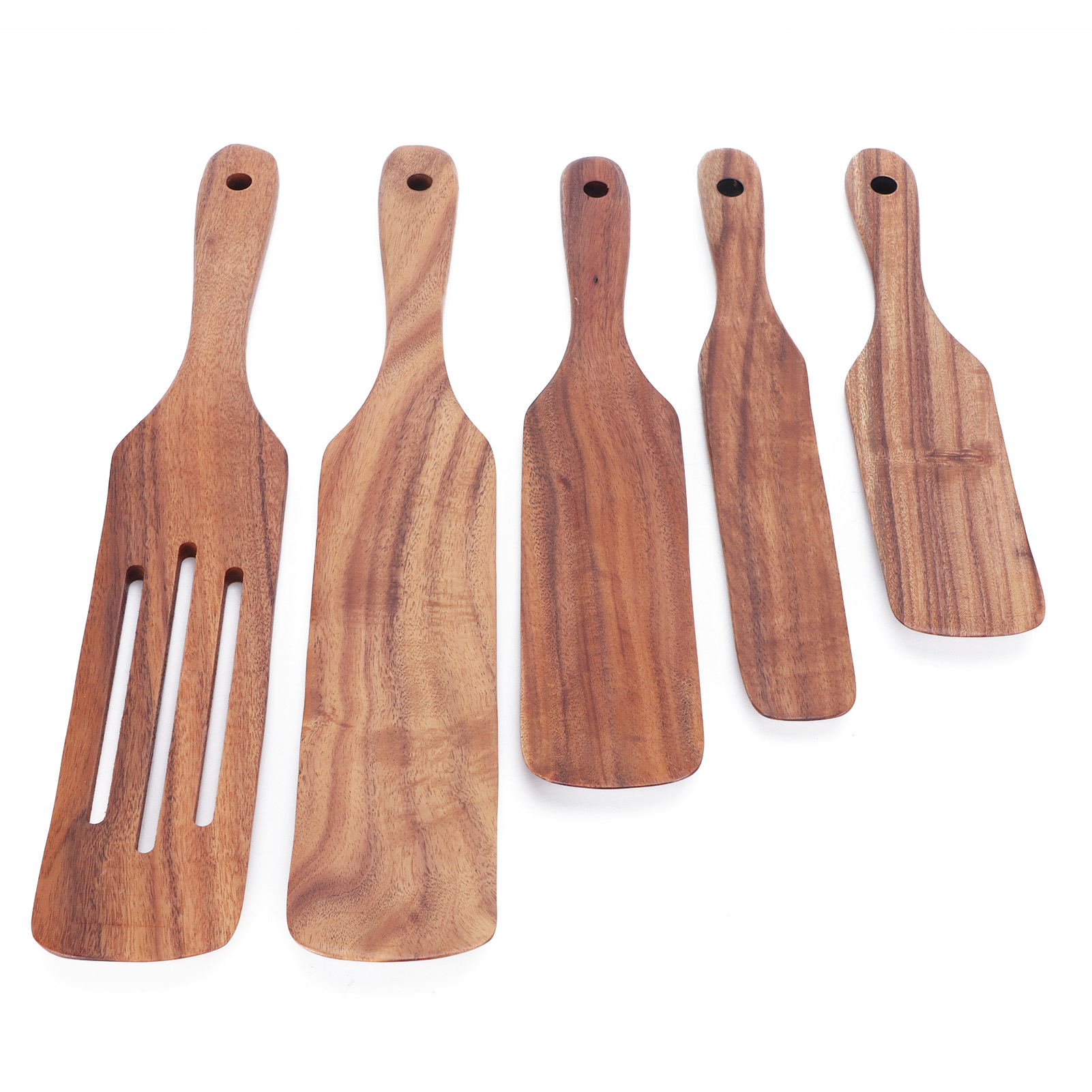 Set Aus 5 Holzlöffeln, Pfannenwendern Und Küchenutensilien, Geschirrzubehör-set.