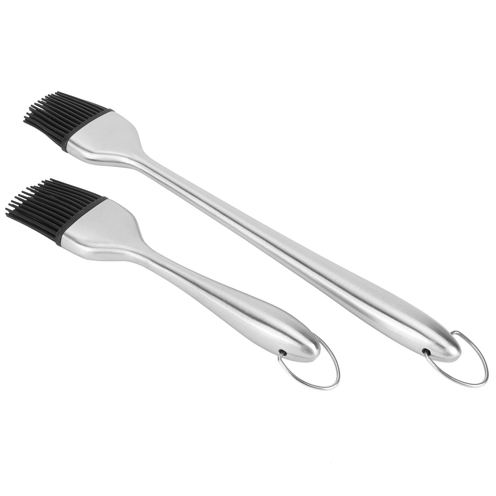 Set Mit 2 Edelstahlpinseln Mit Lebensmittelechten Silikonspitzen Für Grillen Und Backen