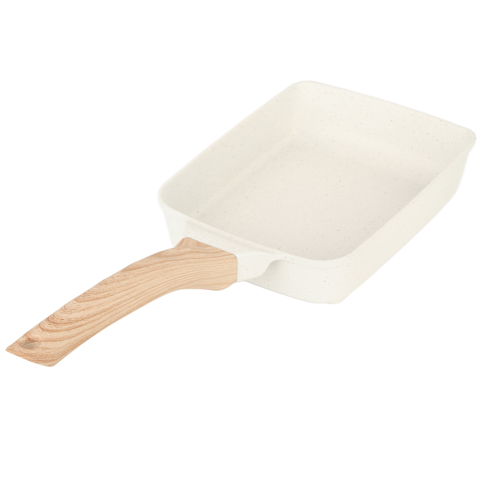 Frühstückspfanne Aus Aluminiumlegierung Und Phenolharz-kunststoff, Rechteckig, Antihaftbeschichtet, Tamagoyaki-bratpfanne Für Steaks Zu Hause, Beige